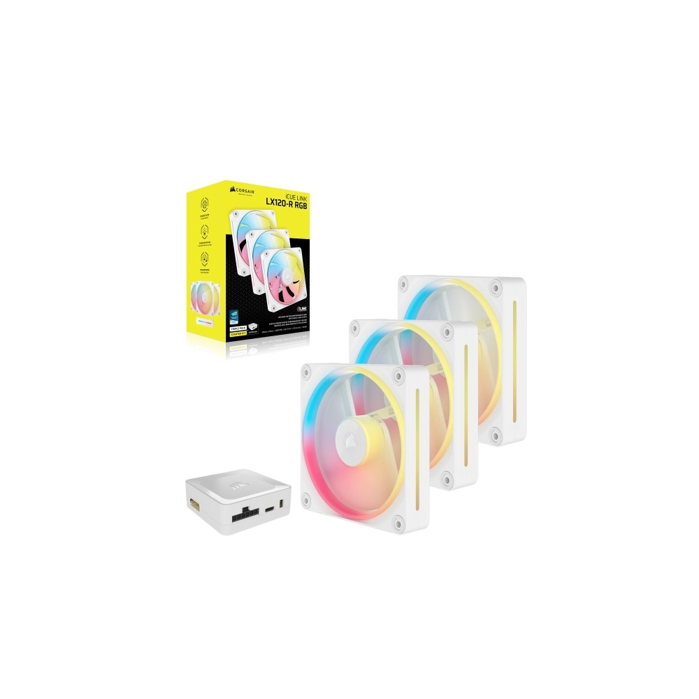 Produktbild för CORSAIR iCUE Link LX120-R RGB Starter Kit - lådfläkt - omkastat blad