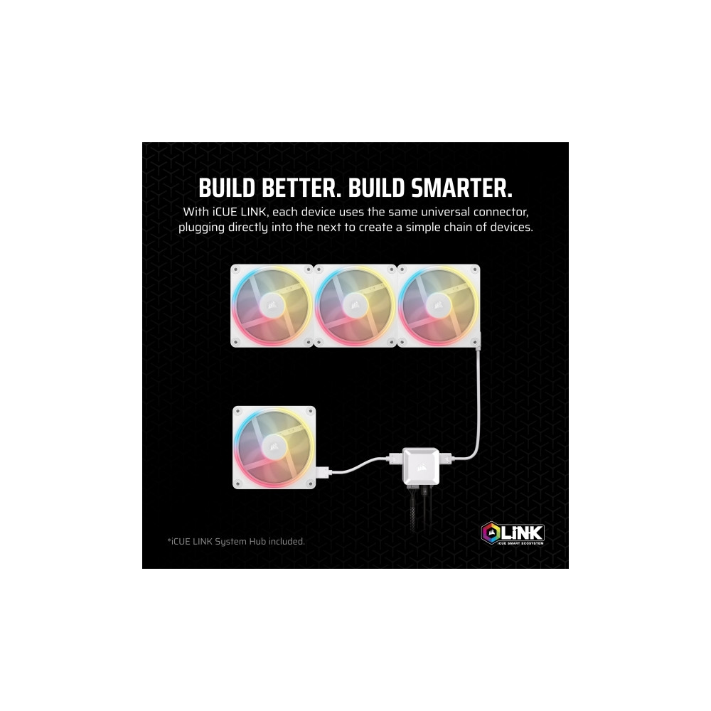 Produktbild för CORSAIR iCUE Link LX120-R RGB Starter Kit - lådfläkt - omkastat blad