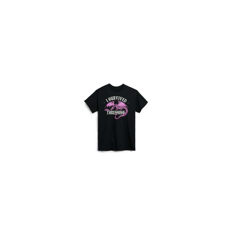 Produktbild för Fourth Wing: I Survived Threshing (Pink Dragon) Unisex T-Shirt Small