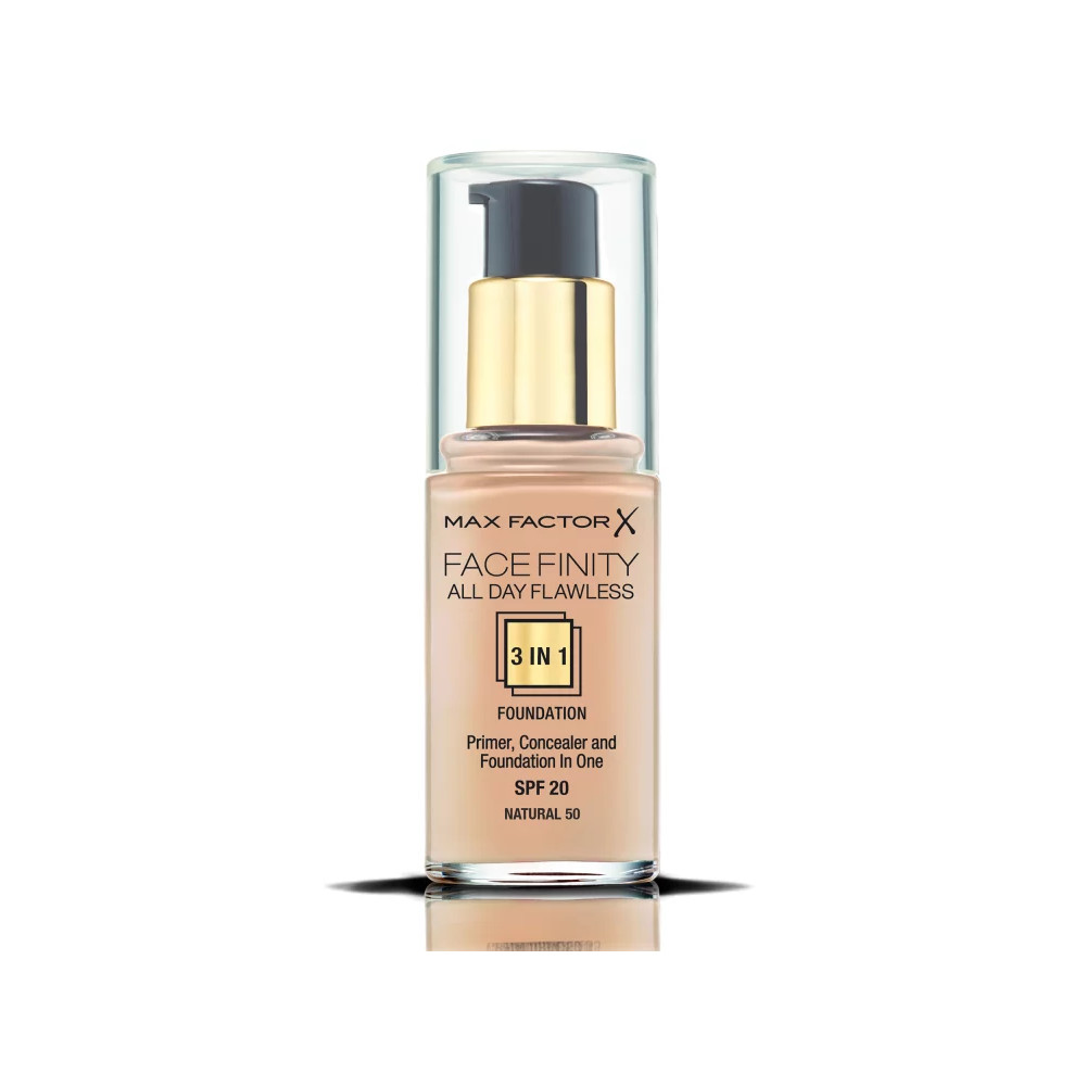Produktbild för Max Factor Face Finity 3in1 Foundation SPF20 make-up 3in1 30 ml 50 Natural