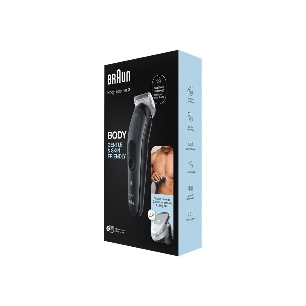Produktbild för Braun BodyGroomer 3 BG3340 - trimmer - vit / grå