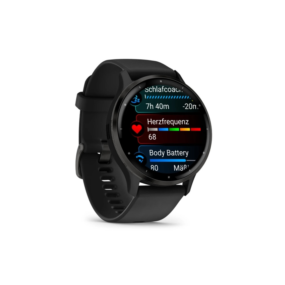 Produktbild för Garmin Venu 3 - svart fiberförstärkt polymer - smart klocka med band - 8 GB