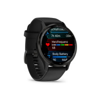 Produktbild för Garmin Venu 3 - svart fiberförstärkt polymer - smart klocka med band - 8 GB