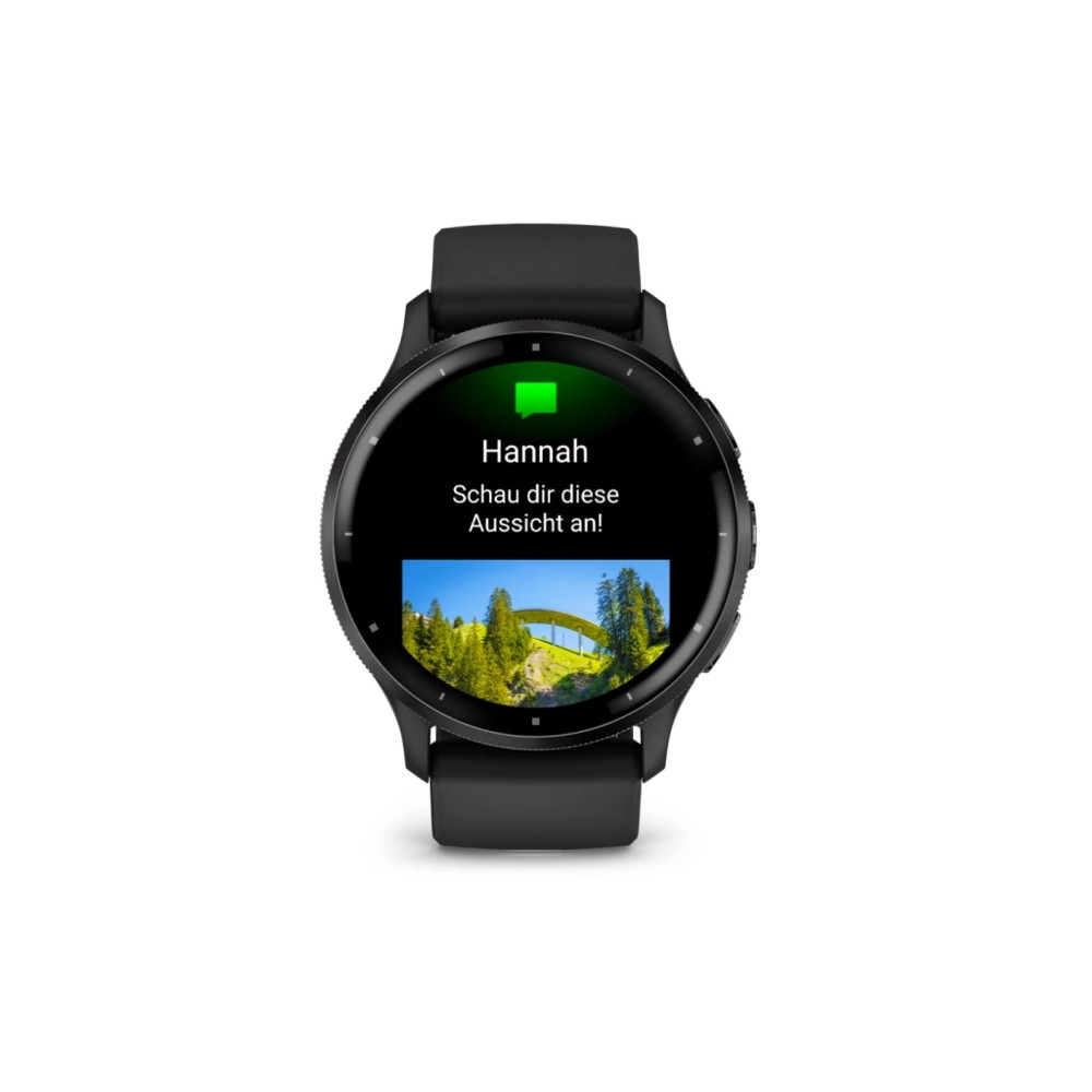 Produktbild för Garmin Venu 3 - svart fiberförstärkt polymer - smart klocka med band - 8 GB