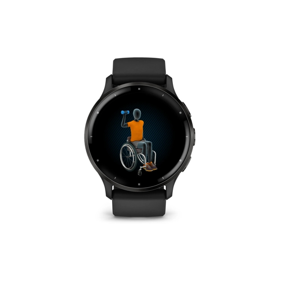 Produktbild för Garmin Venu 3 - svart fiberförstärkt polymer - smart klocka med band - 8 GB