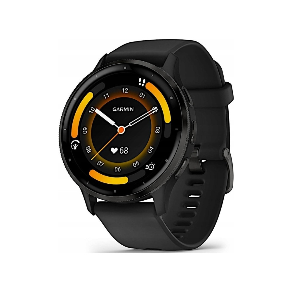 Produktbild för Garmin Venu 3 - svart fiberförstärkt polymer - smart klocka med band - 8 GB