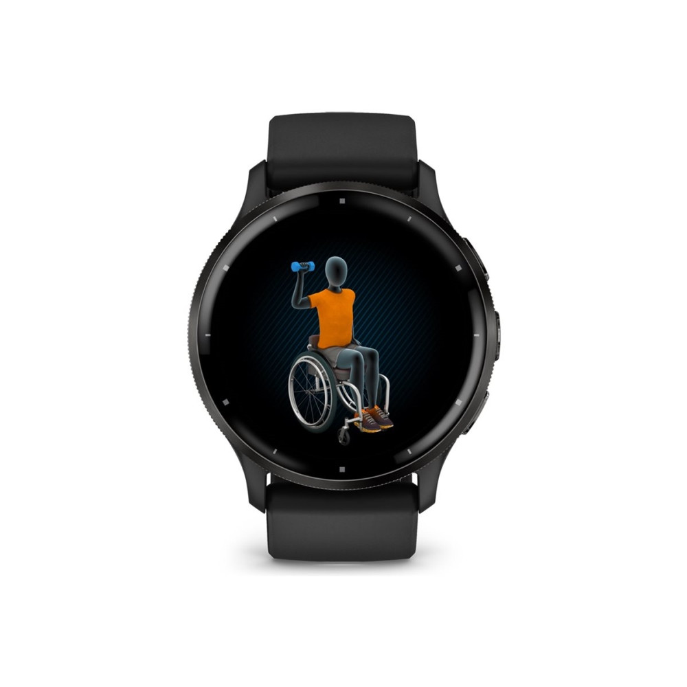 Produktbild för Garmin Venu 3 - svart fiberförstärkt polymer - smart klocka med band - 8 GB