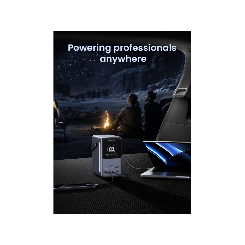 Produktbild för Ugreen Nexode - strömförsörjningsbank - 300 Watt - LiFePO4 - 48000 mAh - 153 Wh