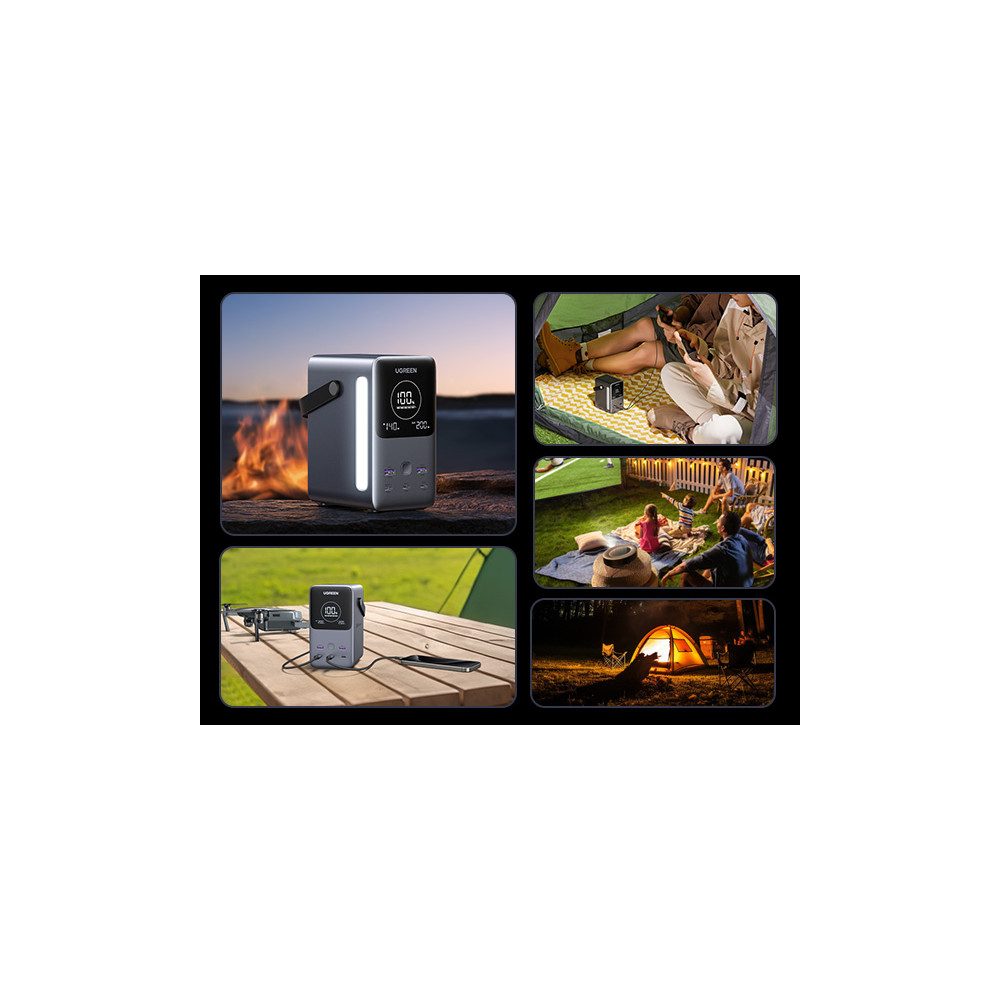 Produktbild för Ugreen Nexode - strömförsörjningsbank - 300 Watt - LiFePO4 - 48000 mAh - 153 Wh
