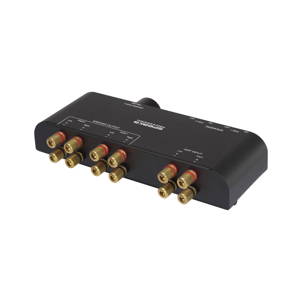 Produktbild för SpeaKa Professional 2-port högtalaromkopplare med inbyggd vo...