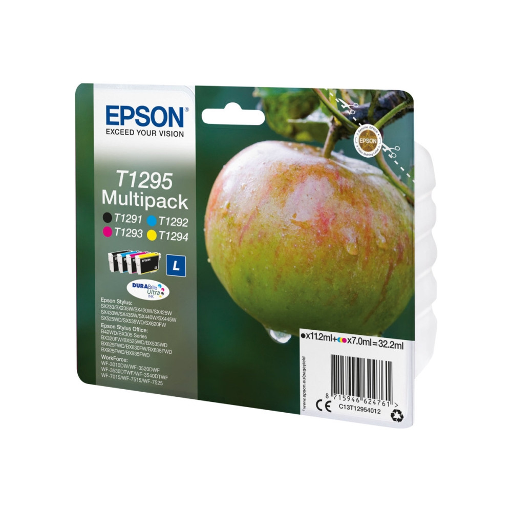 Produktbild för Epson T1295 Multipack - 4-pack - svart, gul, cyan, magenta - original - bläckpatron