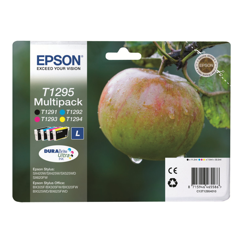 Produktbild för Epson T1295 Multipack - 4-pack - svart, gul, cyan, magenta - original - bläckpatron
