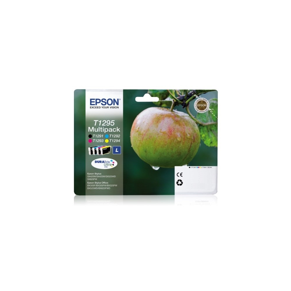 Produktbild för Epson T1295 Multipack - 4-pack - svart, gul, cyan, magenta - original - bläckpatron