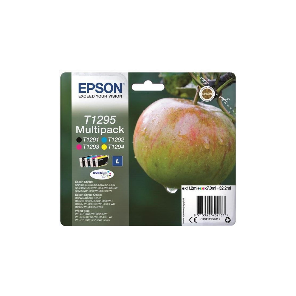 Produktbild för Epson T1295 Multipack - 4-pack - svart, gul, cyan, magenta - original - bläckpatron