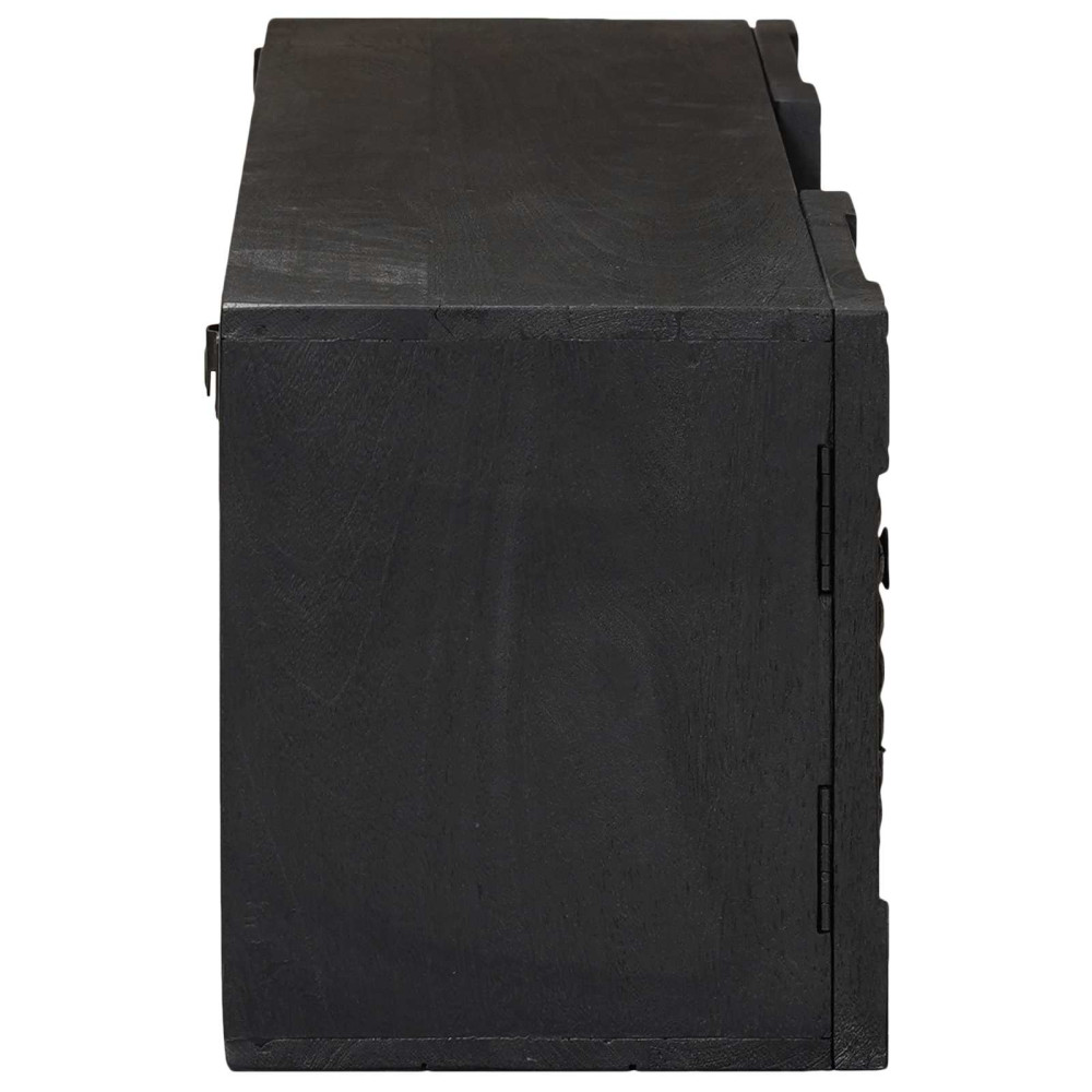 Produktbild för TV-skåp med hylla med lagring med dörr Svart 105 x 30 x 35 cm
