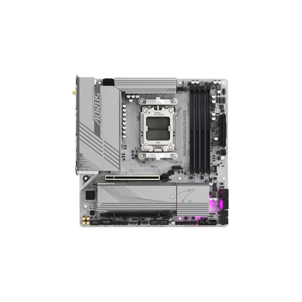 Produktbild för Gigabyte B650M AORUS ELITE AX ICE - moderkort - micro ATX - Socket AM5 - AMD B650