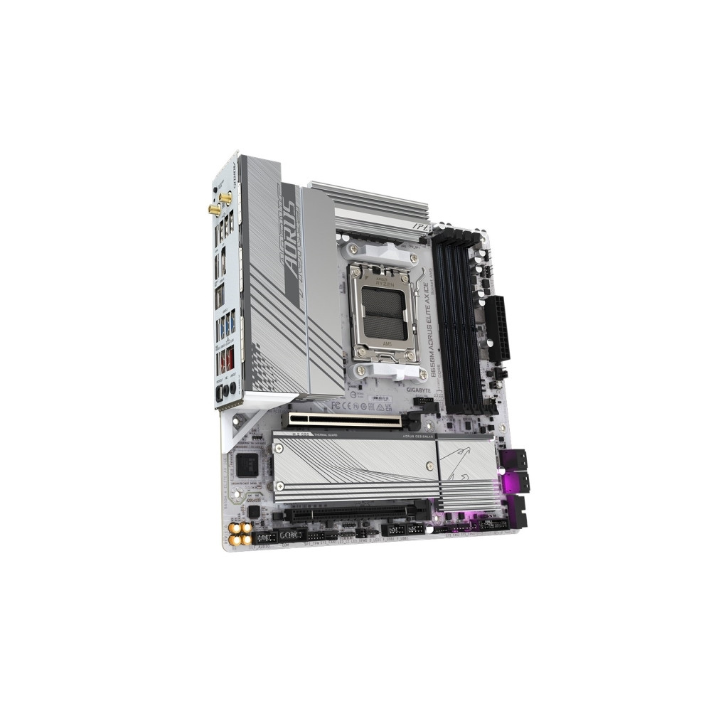 Produktbild för Gigabyte B650M AORUS ELITE AX ICE - moderkort - micro ATX - Socket AM5 - AMD B650