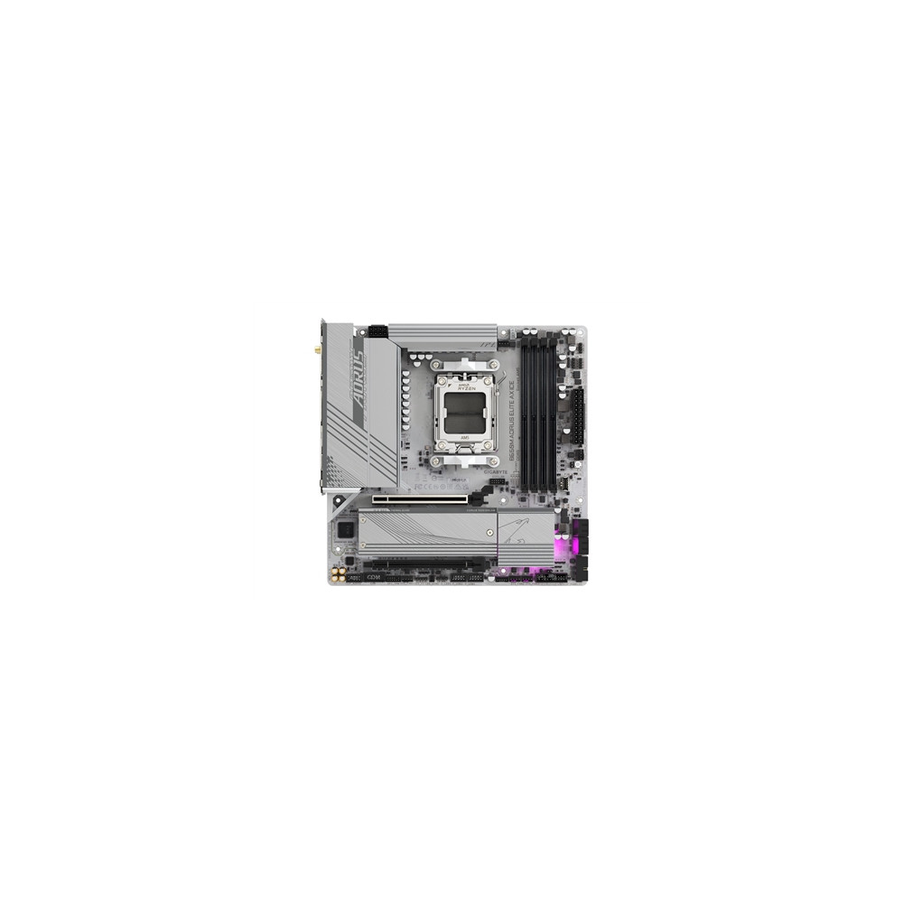 Produktbild för Gigabyte B650M AORUS ELITE AX ICE - moderkort - micro ATX - Socket AM5 - AMD B650