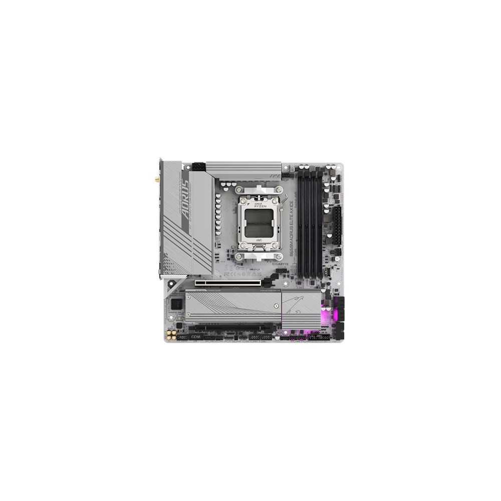 Produktbild för Gigabyte B650M AORUS ELITE AX ICE - moderkort - micro ATX - Socket AM5 - AMD B650