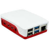 Produktbild för Raspberry Pi - fodral - röd/vit