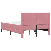 Produktbild för Sängram med madrass vidaXL Rosa Rosa 120 x 190 cm Sammet