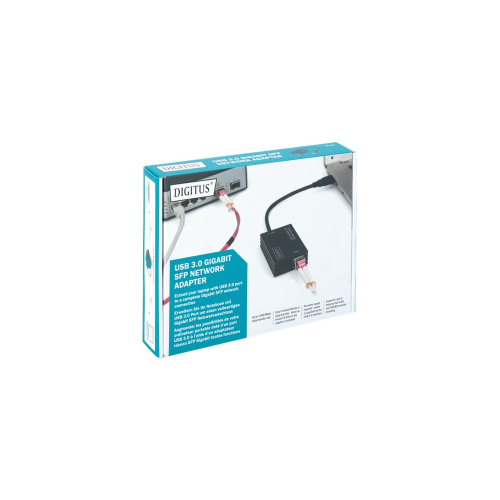 Produktbild för DIGITUS DN-3026 - nätverksadapter - USB 3.0 - Gigabit SFP x 1