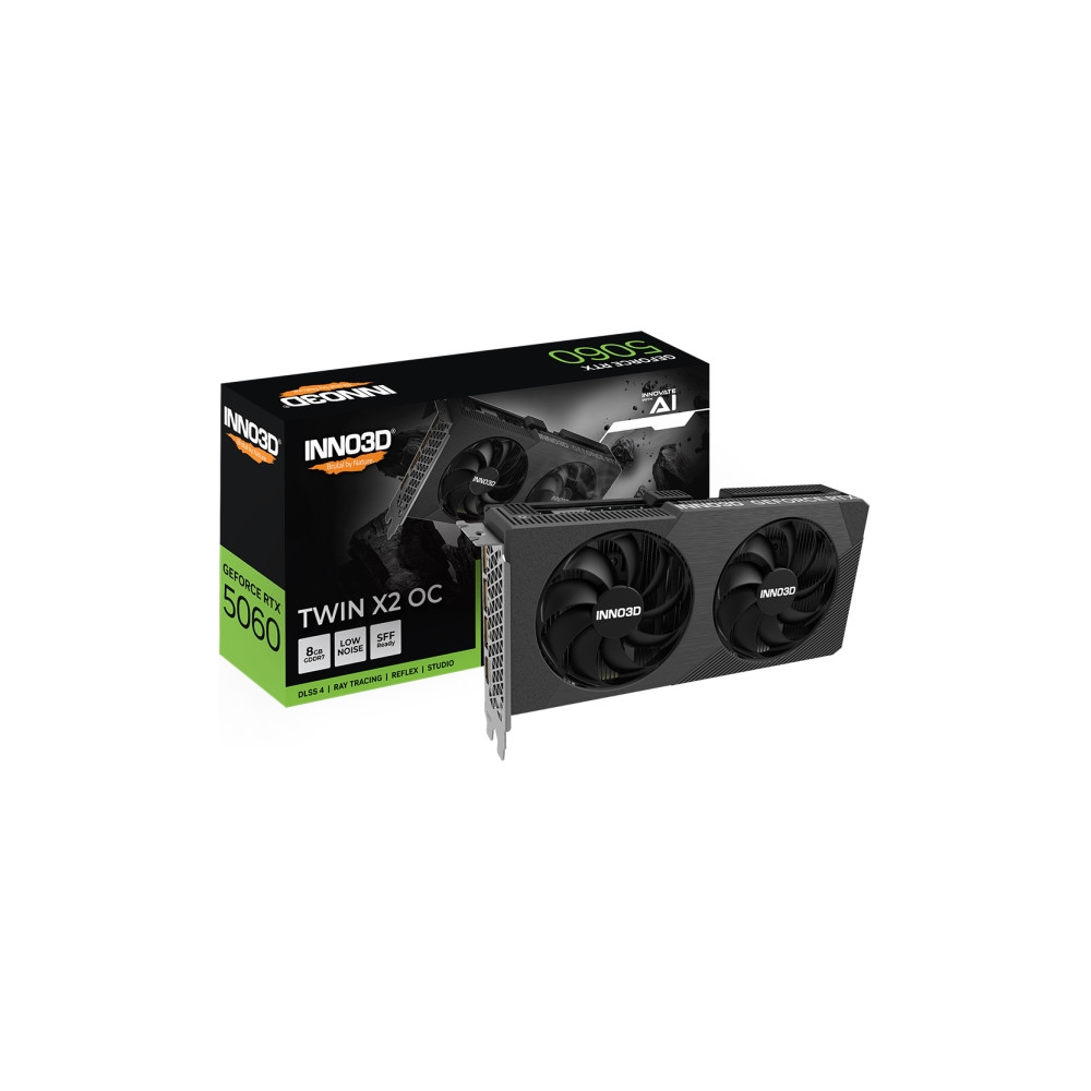 Produktbild för INNO3D GeForce RTX 5060 TWIN X2 OC V2, GeForce RTX 5060, 8 G...