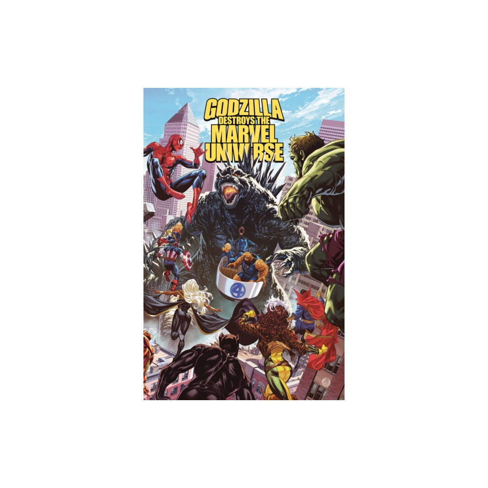 Produktbild för Godzilla Destroys the Marvel Universe (häftad, eng)