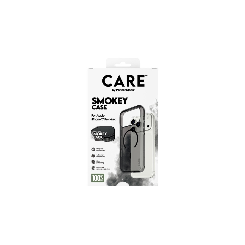 Produktbild för PanzerGlass CARE™ by ® Smokey Case w. Black MagSafe iPhone 1...