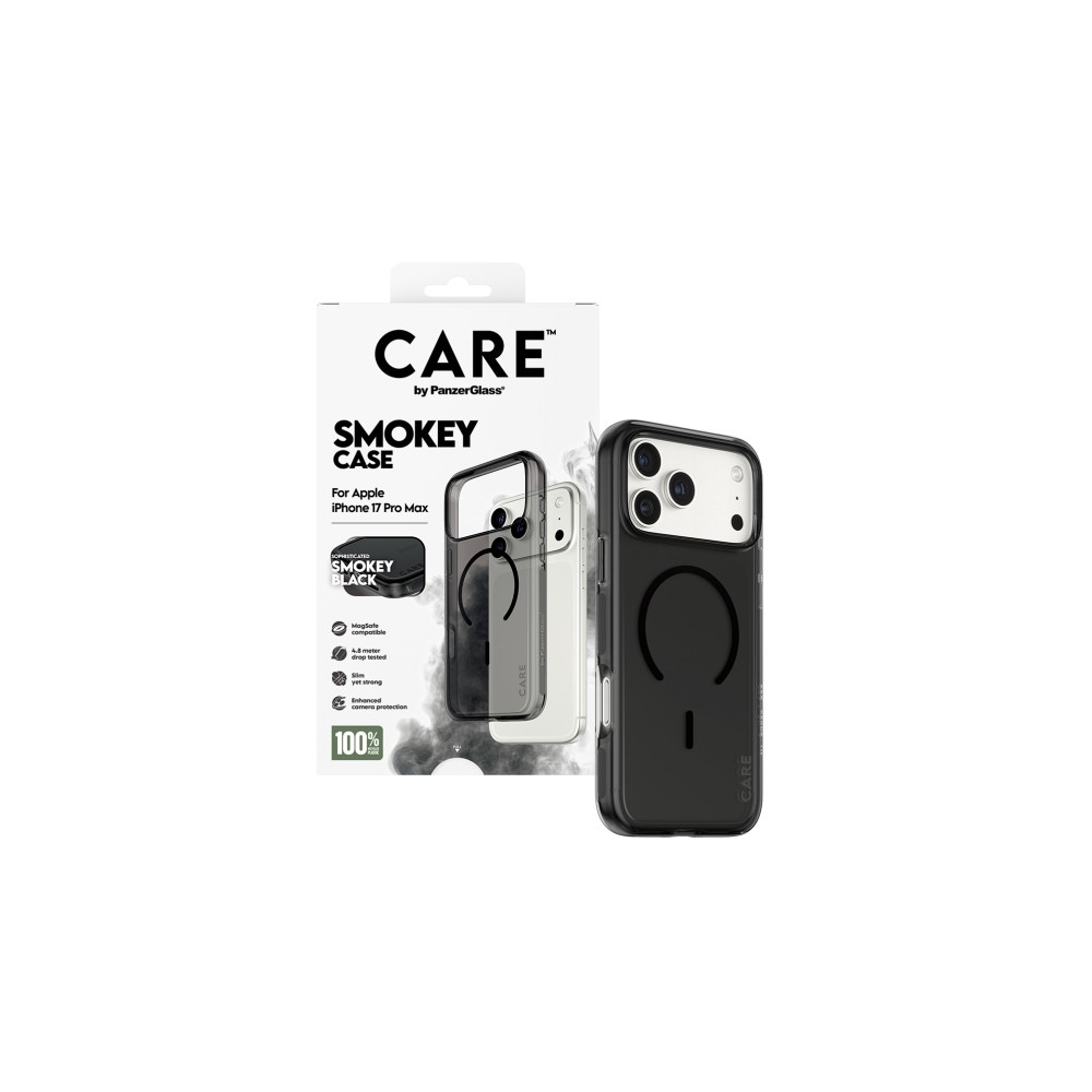 Produktbild för PanzerGlass CARE™ by ® Smokey Case w. Black MagSafe iPhone 1...