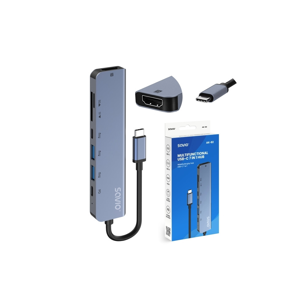 Produktbild för Savio SAVIO AK-71 USB-C HUB