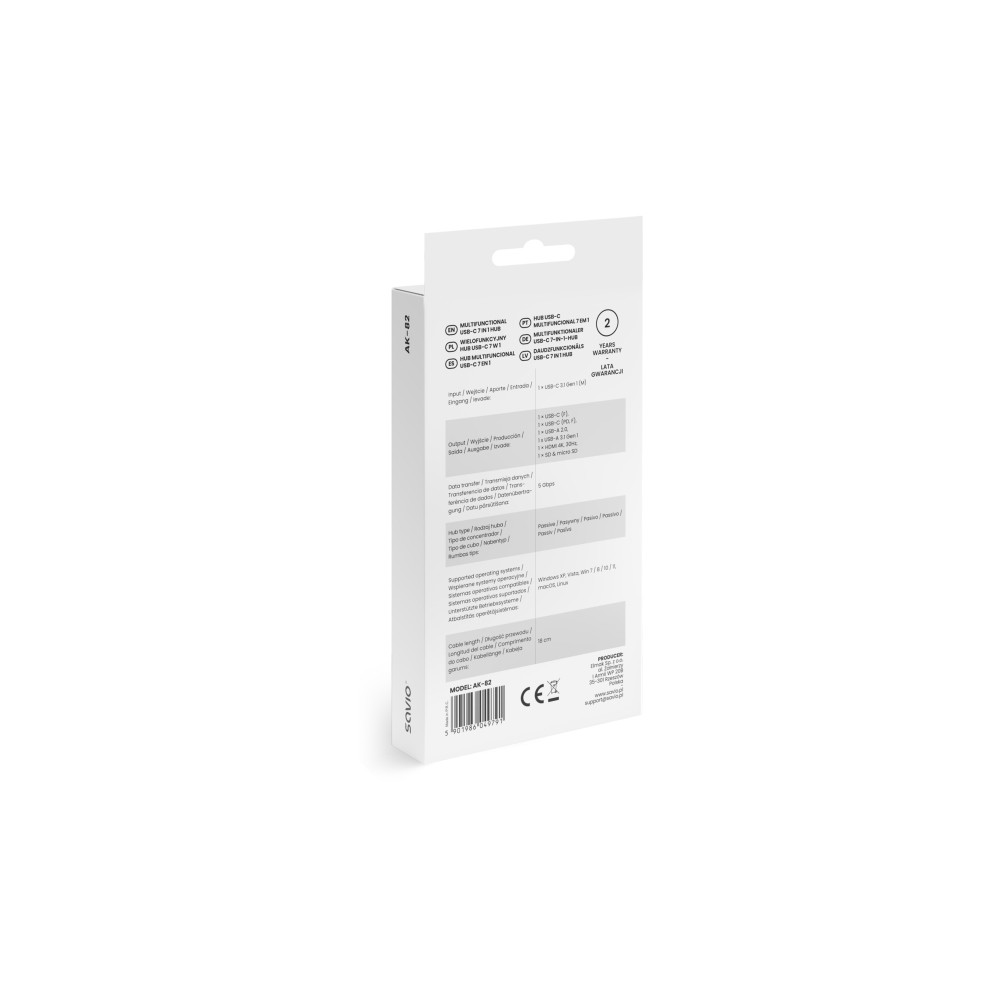 Produktbild för Savio SAVIO AK-71 USB-C HUB