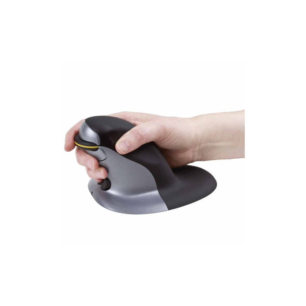 Produktbild för Fellowes Penguin Large - vertikal mus - 2.4 GHz - svart, silver