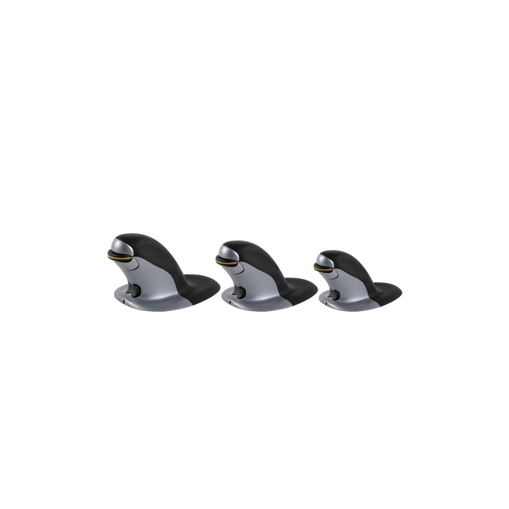 Produktbild för Fellowes Penguin Large - vertikal mus - 2.4 GHz - svart, silver