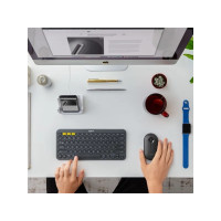 Produktbild för Logitech Pebble M350 - mus - 2.4 GHz, Bluetooth - grafit