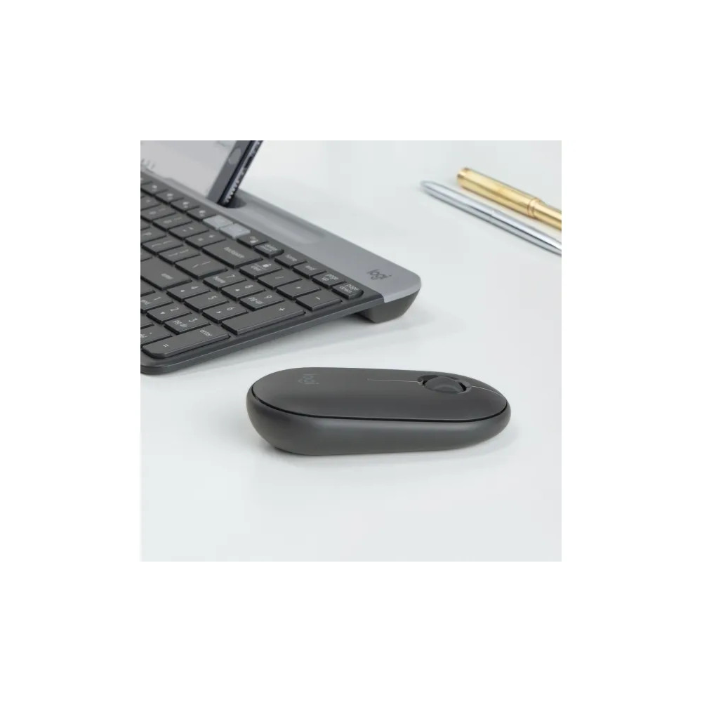 Produktbild för Logitech Pebble M350 - mus - 2.4 GHz, Bluetooth - grafit