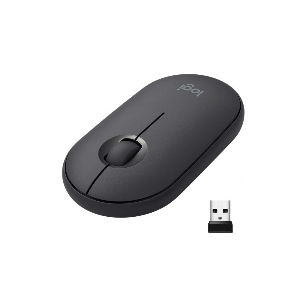 Produktbild för Logitech Pebble M350 - mus - 2.4 GHz, Bluetooth - grafit