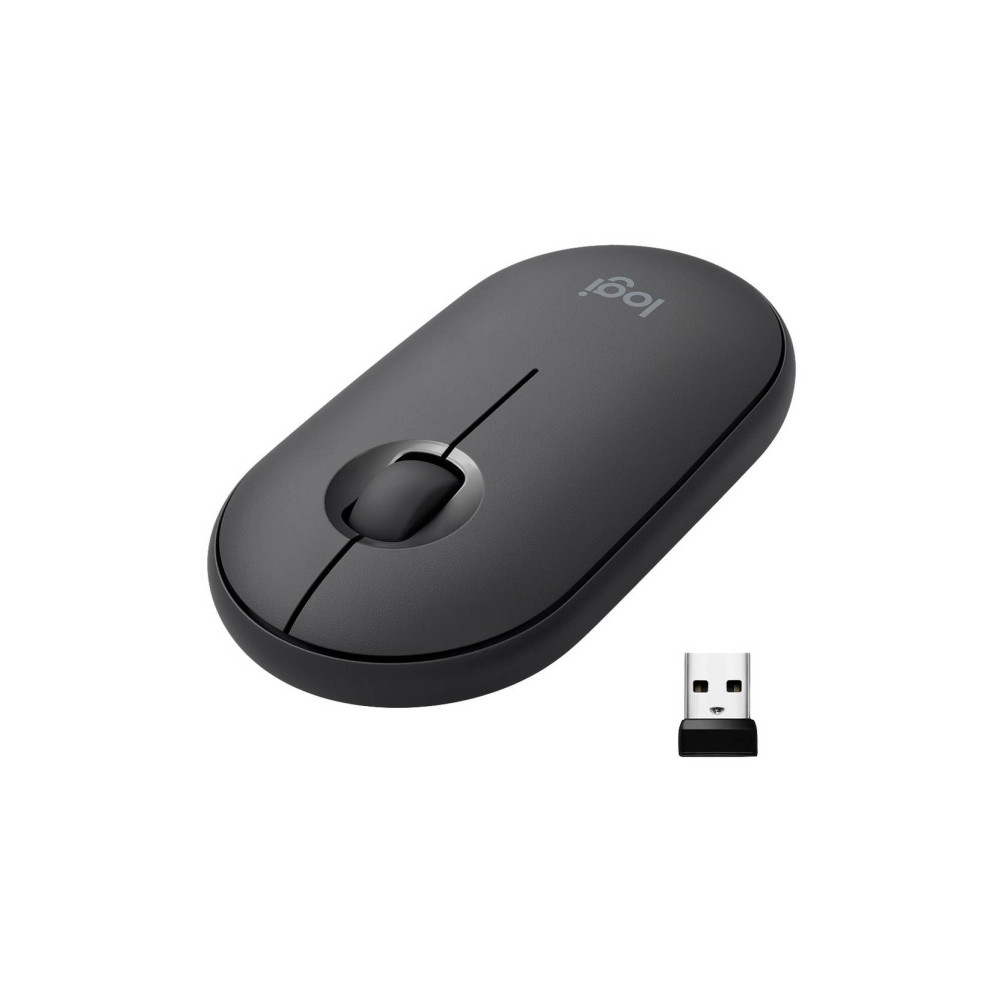 Produktbild för Logitech Pebble M350 - mus - 2.4 GHz, Bluetooth - grafit