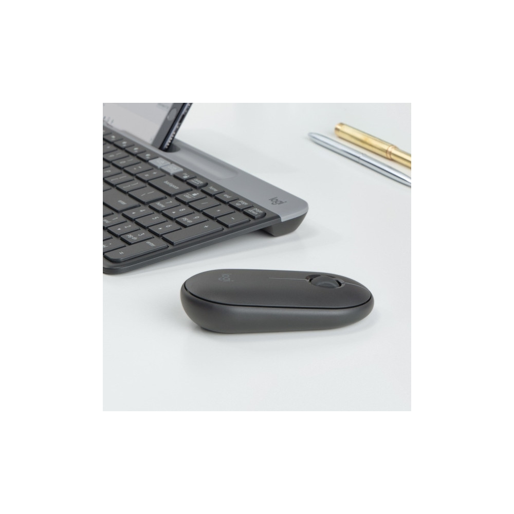Produktbild för Logitech Pebble M350 - mus - 2.4 GHz, Bluetooth - grafit