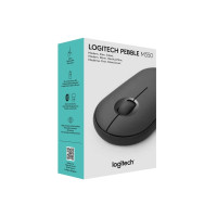 Produktbild för Logitech Pebble M350 - mus - 2.4 GHz, Bluetooth - grafit