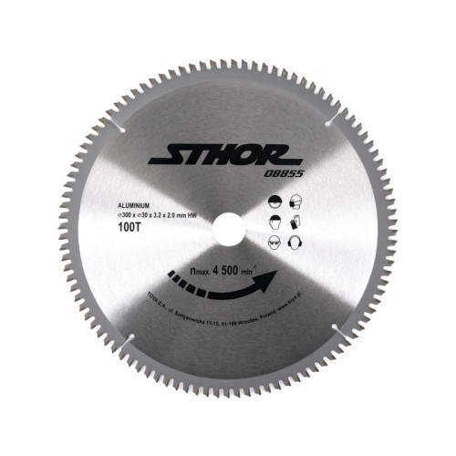 STHOR Sthor cirkelsågblad med hårdmetall för aluminium 300x30 z100...