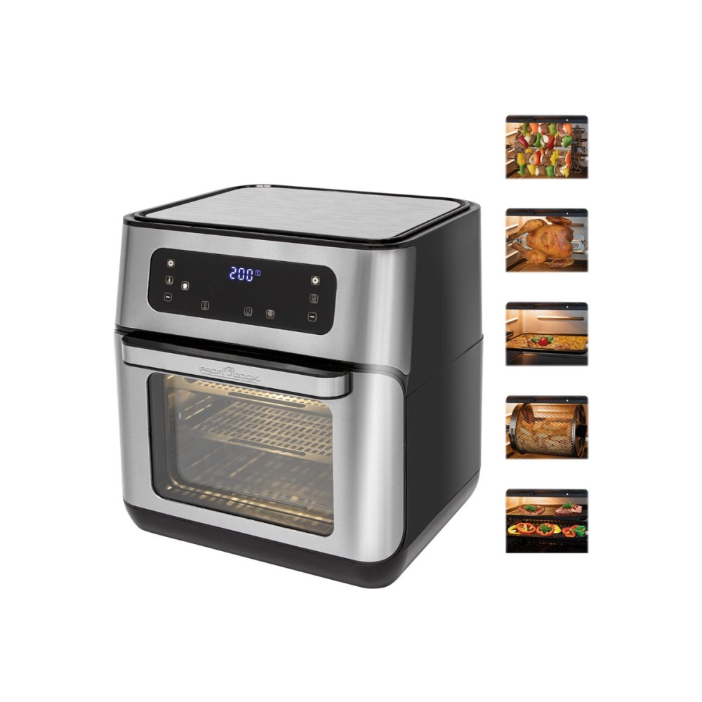 Produktbild för ProfiCook PC-FR 1200 H - varmluftsfritös - rostfritt stål/svart