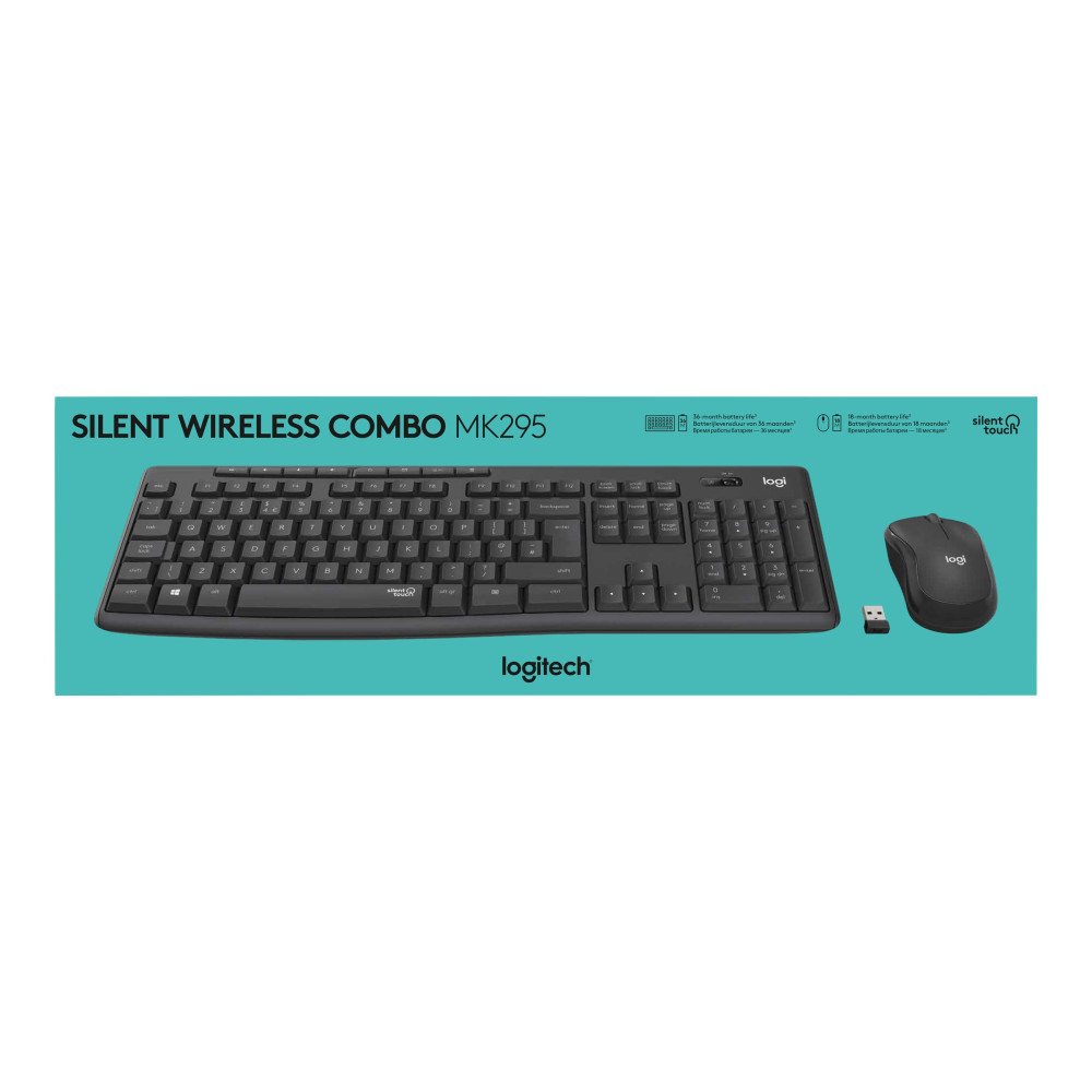 Produktbild för Logitech MK295 Silent - sats med tangentbord och mus - QWERTZ - tysk - grafit Inmatningsenhet
