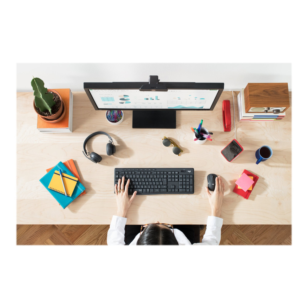 Produktbild för Logitech MK295 Silent - sats med tangentbord och mus - QWERTZ - tysk - grafit Inmatningsenhet