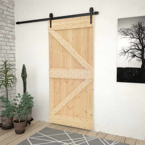 vidaXL Dörr NARVIK Naturfärg 80 x 210 cm Massiv furuträdörr
