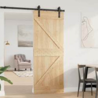 Produktbild för Dörr NARVIK Naturfärg 80 x 210 cm Massiv furuträdörr