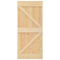 Produktbild för Dörr NARVIK Naturfärg 80 x 210 cm Massiv furuträdörr