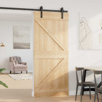 Produktbild för Dörr NARVIK Naturfärg 90 x 210 cm Massiv furuträdörr