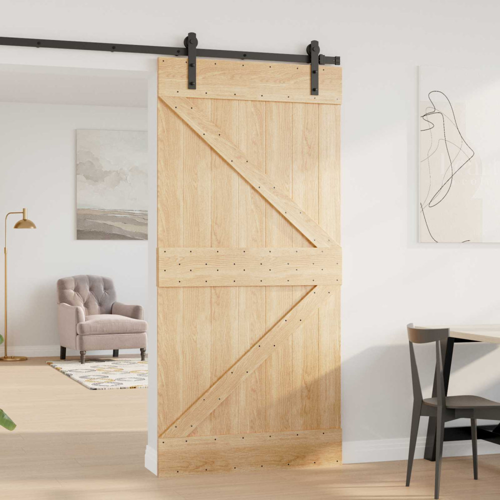 Produktbild för Dörr NARVIK Naturfärg 100 x 210 cm Massiv furuträdörr