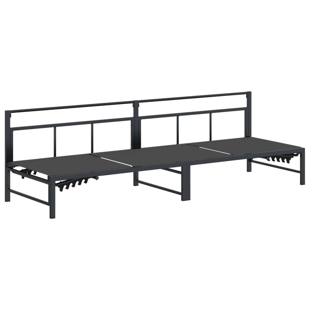 Produktbild för Solstol Svart 200 x 62 x 59,5 cm Textilene